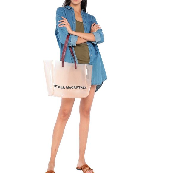 NEW Stella McCartney PVC Logo Tote Bag | Large Eco Bag for Daily, Beach & Travel - Picture 4 of 16